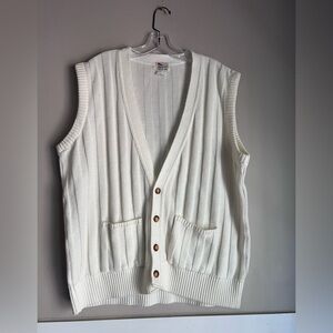 Haband White Knit Cardigan